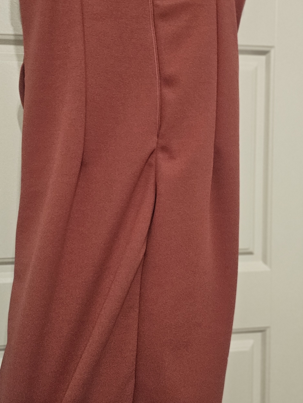 Windsor Rust-Red V-Neck Ruched Mini Dress - Picture 5 of 5